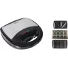 Brock SSM 2004 SS 3-in-1 võileiva-, vahvli- ja pähklikoogimasin, 750W, must/teras