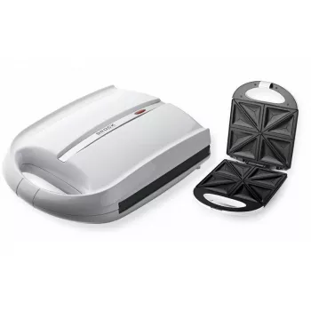 Brock SSM 3008 WH 8-viiluline XXL võileivagrill, 1400W, kleepumisvastased kolmnurksed plaadid, jaheda puutega käepide, turvalukk, vertikaalne hoiustamine, valge