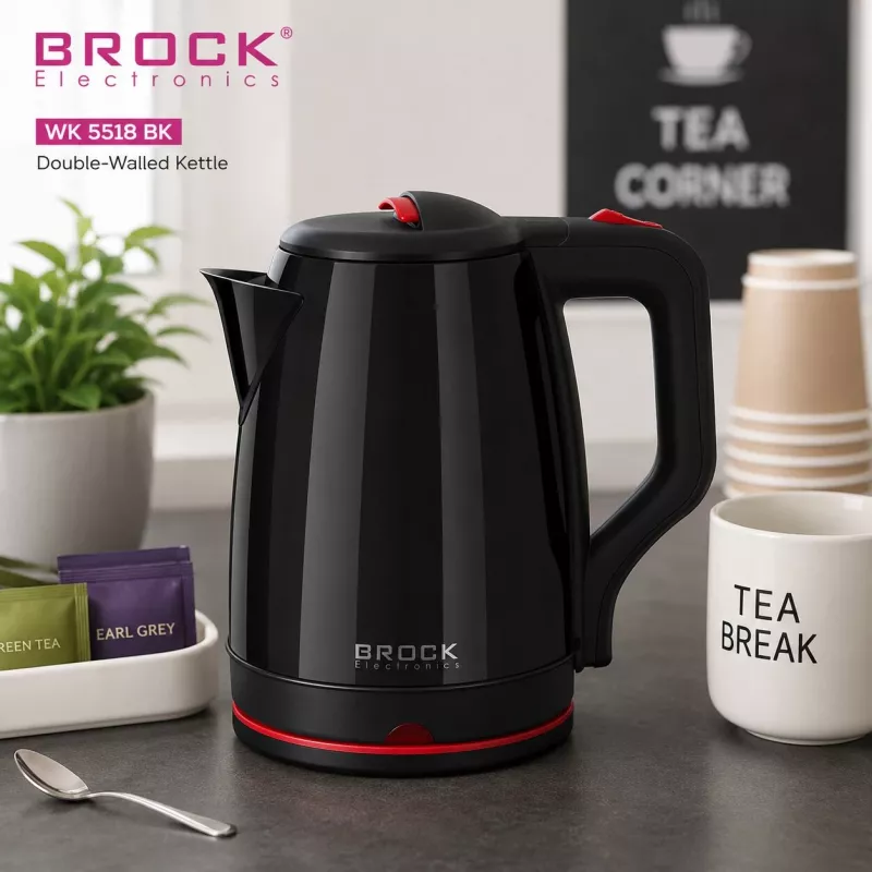Brock WK 5518 BK elektriline veekeetja 2,0L 1500W must 360° juhtmevaba alusega