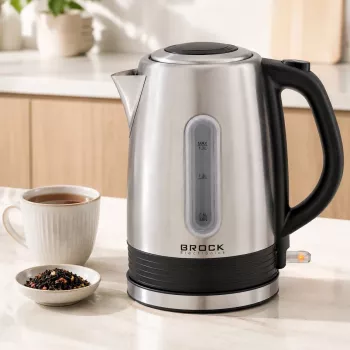 Brock WK 9903 SS elektriline veekeetja 1,7L 2200W must/roostevaba teras 360° alusega