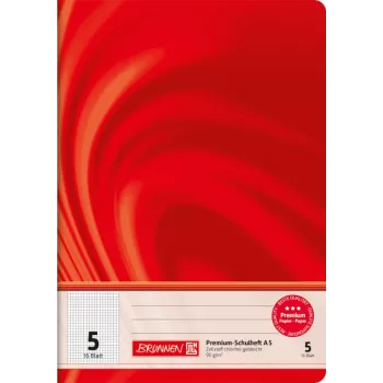 BRUNNEN Koolivihik Vivendi Lineatur 5 Ruuduline Ilma Veeriseta A4 16 Lehte 32 Lk 80 gsm Valge Paber Klammerdatud Papikaas Sega Värvid