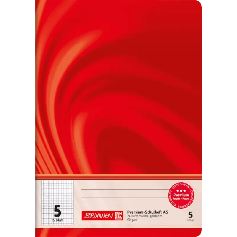 BRUNNEN Koolivihik Vivendi Lineatur 5 Ruuduline Ilma Veeriseta A4 16 Lehte 32 Lk 80 gsm Valge Paber Klammerdatud Papikaas Sega Värvid