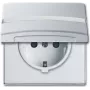 Busch-Jaeger 2064-0-0300 Schuko pistikupesa sisu, 2P+E, 16A, 250V, IP44, hõbedane