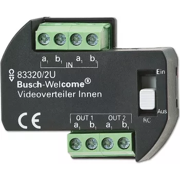 Busch-Jaeger 2CKA008300A0042 videodistribuutor Busch-Welcome uksekommunikatsioonisüsteemile, DIN-liinile kinnitatav, 4 väljundit