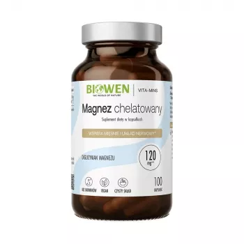 BWN BIOWEN Chelated Magnesium Bisglycinate – 100 kapslit – 100 mg elementaarset magneesiumi kapsli kohta – Vegan, gluteenivaba, GMO-vaba – Toetab närvisüsteemi ja lihaste talitlust