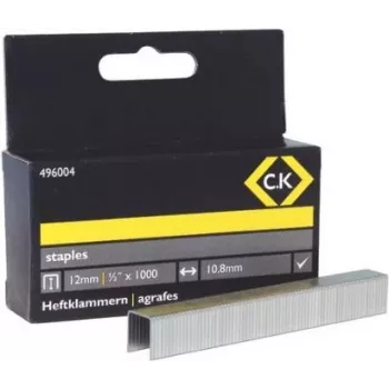 C.K Tools Type 140 tsingitud terasklambrid 12 mm jalg 10,6 mm kroon, 1000 tk pakk (496004)