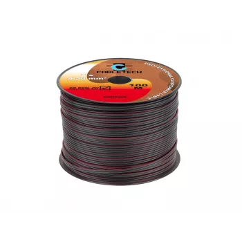 CABLETECH KAB0306 kõlarikaabel 2x0,5mm² OFC must 100m rullis
