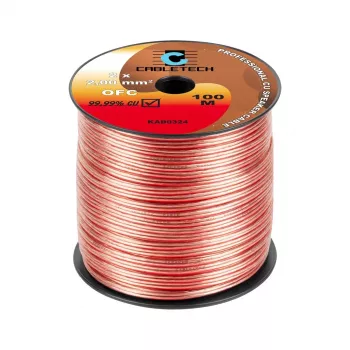 CABLETECH OFC 2mm kõlarikaabel 100m läbipaistev