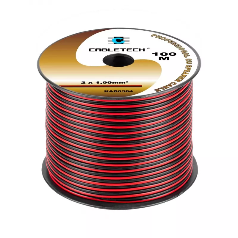 CABLETECH kõlarikaabel 1,0 mm must-punane