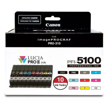 Canon PFI-5100 mitmikpakend, standardtootlikkus, 10 x 14,4 ml, mitmevärvilised tindimahutid