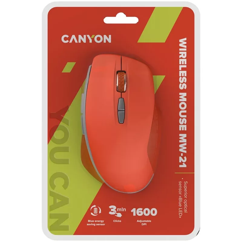 Canyon 2.4 GHz Wireless Mouse with 7 Buttons DPI 800/1200 Red