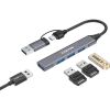 CANYON DS-02 4-in-1 USB-A/C Hub Space Grey