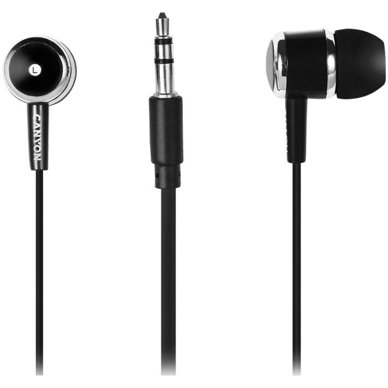 CANYON EPM-01 In-Ear Wired Headset with Microphone, 1.2m Cable, Black