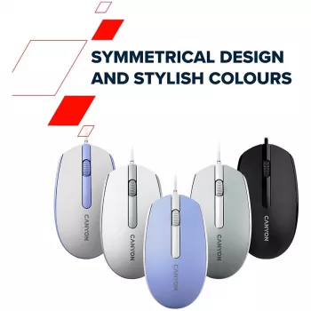 Canyon Wired Mouse M-10 With 3 Buttons Black