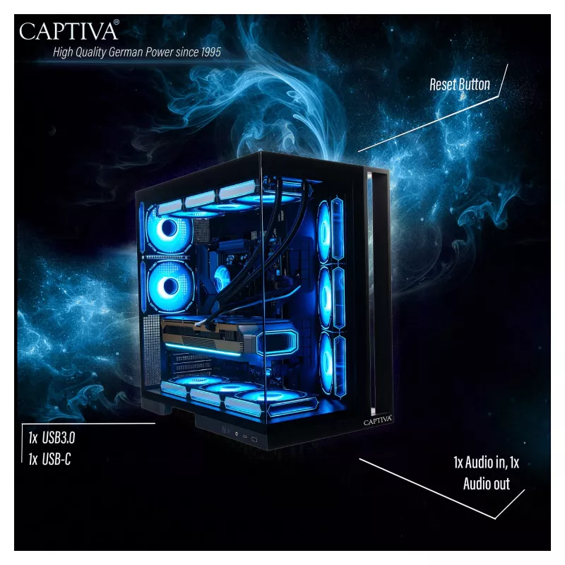 CAPTIVA mänguarvuti I10-2668 Intel Core Ultra 7 270K Plus, 32GB DDR5 RAM, 1TB M.2 SSD, NVIDIA GeForce RTX 5070 Ti 16GB, Z890, Windows 11 Home