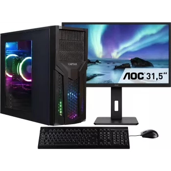 CAPTIVA PC Power Starter R80-035 TFT komplekt (AMD Ryzen 5 5600G, 32GB DDR4, 1TB SSD, DVD-RW, MSI, WLAN, Windows 11 Home 64-bit) - lauaarvuti koos monitori, klaviatuuri ja hiirega