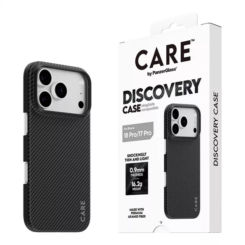 CARE by PanzerGlass Discovery ümbris MagSafe'iga iPhone 17 Pro jaoks - läbipaistev