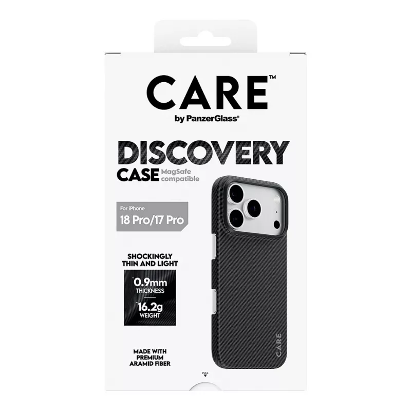 CARE by PanzerGlass Discovery ümbris MagSafe'iga iPhone 17 Pro jaoks - läbipaistev