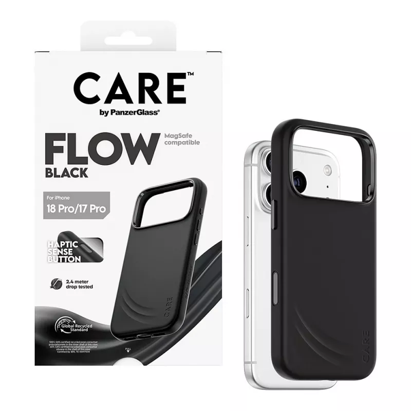 CARE by PanzerGlass Flow ümbris must MagSafe'iga iPhone 17 Pro jaoks