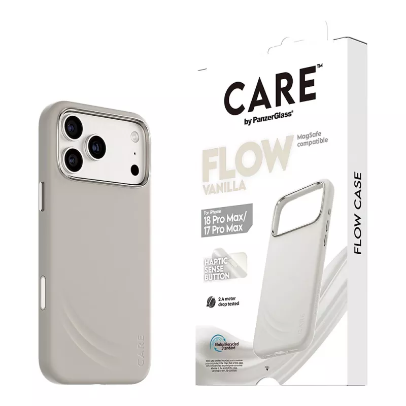 CARE by PanzerGlass Flow ümbris vanill toega MagSafe iPhone 17 Pro Maxile