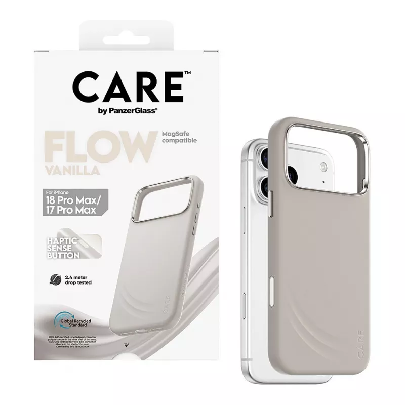 CARE by PanzerGlass Flow ümbris vanill toega MagSafe iPhone 17 Pro Maxile
