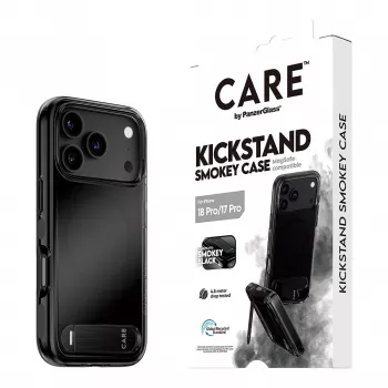 CARE by PanzerGlass Kickstandi ümbris Smokey Black MagSafe iPhone 17 Pro jaoks