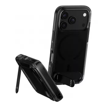 CARE by PanzerGlass Kickstandi ümbris Smokey Black MagSafe iPhone 17 Pro jaoks