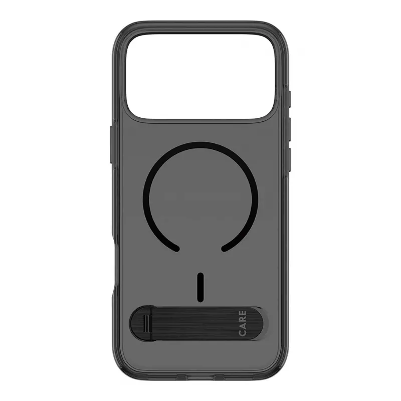 CARE by PanzerGlass Kickstandi ümbris Smokey koos musta MagSafe'iga iPhone 17 Pro Maxile