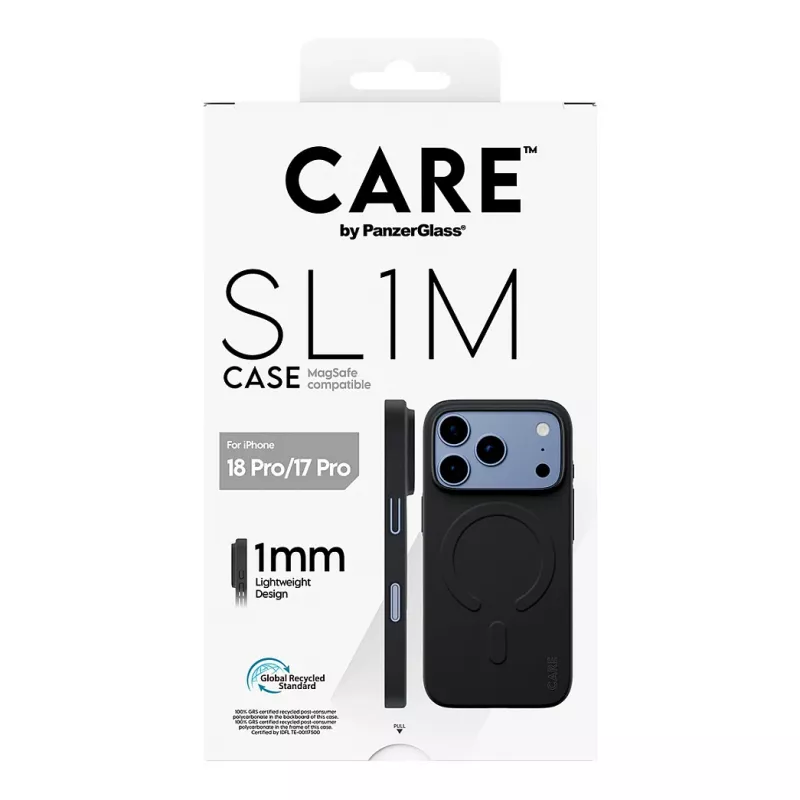 CARE by PanzerGlass SL1M ümbris MagSafe'iga iPhone 17 Pro jaoks - must