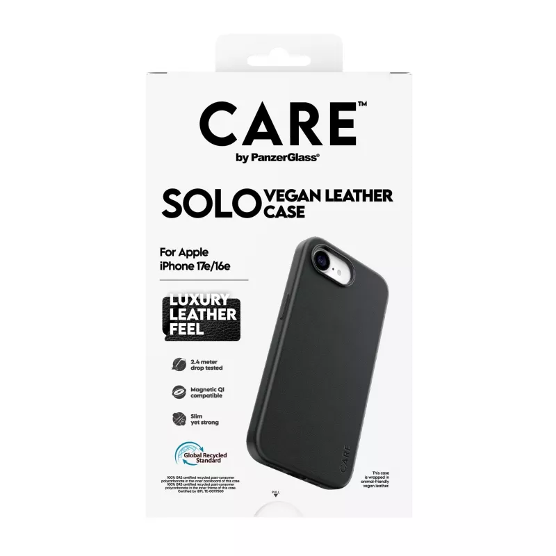 CARE by PanzerGlass Solo Case Black for Apple iPhone 16e / 17e (CR30028)
