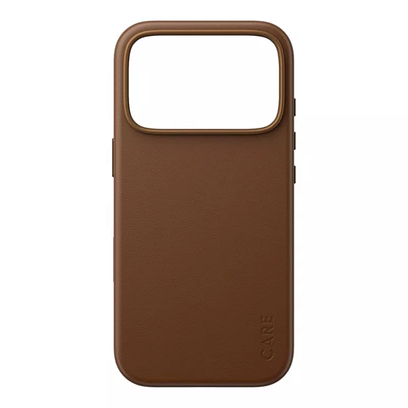 CARE by PanzerGlass Solo vegan-nahast ümbris pruun MagSafe'iga iPhone 17 Pro jaoks