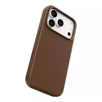 CARE by PanzerGlass Solo vegan-nahast ümbris pruun MagSafe'iga iPhone 17 Pro jaoks