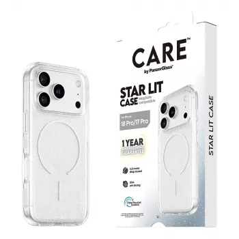 CARE by PanzerGlass Star Lit ümbris MagSafe'iga iPhone 17 Pro jaoks - läbipaistev