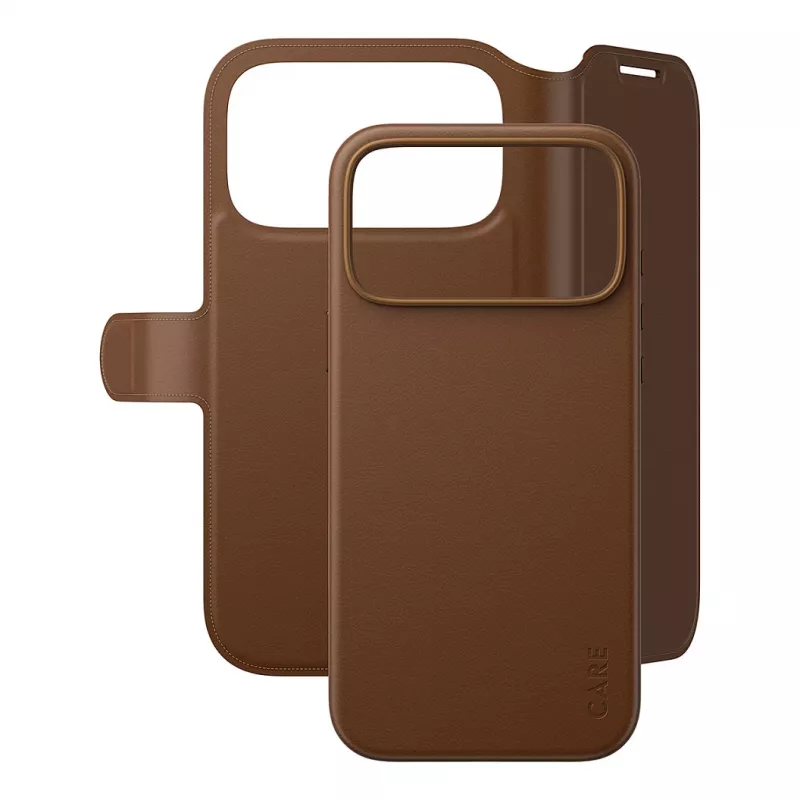 CARE by PanzerGlass Tango 2-in-1 rahakotikott pruun MagSafe-iga iPhone 17 Pro Max jaoks