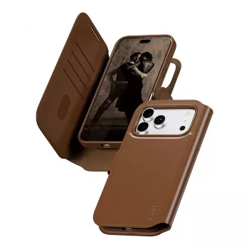CARE by PanzerGlass Tango 2-in-1 rahakotikott pruun MagSafe-iga iPhone 17 Pro Max jaoks