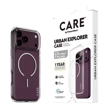 CARE by PanzerGlass Urban Explorer ümbris läbipaistev valge MagSafe'iga iPhone 17 Pro Maxile