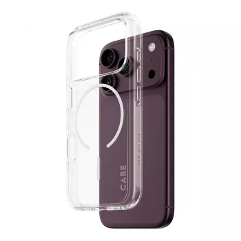 CARE by PanzerGlass Urban Explorer ümbris läbipaistev valge MagSafe rõngaga iPhone 17 Pro jaoks
