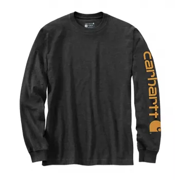 Carhartt meeste pika varrukaga logo T-särk - Carbon, Small