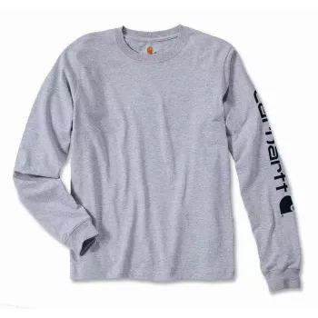 Carhartt Sleeve Logo Pikkade varrukatega T-särk - Heather Grey, L