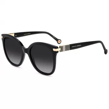 CAROLINA HERRERA HER0134S807 naiste päikeseprillid - must atsetaatraam, hallid polükarbonaat läätsed, 55/21/145 mm