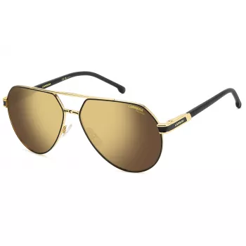 CARRERA 1067/SI Meeste Päikeseprillid - Piloot/ruudukujuline raam, must atsetaat, hallid polükarbonaat läätsed, UV400 kaitse, 62mm lääts, 14mm sild, 145mm sang