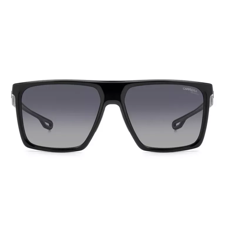 CARRERA 4019/S8 Ristkülikukujulised päikeseprillid meestele - must atsetaatraam hallide polükarbonaatklaasidega - 58/16/145 mm
