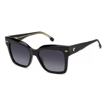 CARRERA Naiste ristkülikukujulised päikeseprillid CARRERA3037S8 - Must raam, hallid läätsed, 54 mm