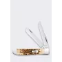 Case Mini Trapper SS Amber Bone nuga - 2 teraga kokkupandav taskunuga, Tru-Sharp roostevaba teras, ehtne merevaigukarva luu käepide, slipjoint, USA