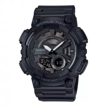 CASIO AEQ-110W-1B Meeste Kvarts-Analoog-Digitaalkell, 52.2 mm, Must Vaik