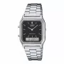 CASIO AQ-230A-1D Unisex Analoog-Digitaalne Kell, 38.8mm, Hõbedane Roostevabast Terasest Rihm, Must Siht