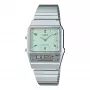 CASIO AQ-800E-3AEF Unisex Digital-Analog Watch 32mm Green Dial Silver Stainless Steel