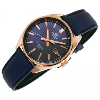 Casio Edifice EFV-150CL-2AVUEF meeste sinise sihverplaadiga pruuni nahkrihmaga käekell