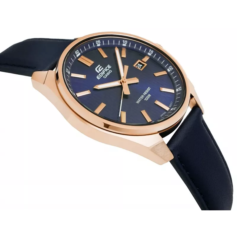 Casio Edifice EFV-150CL-2AVUEF meeste sinise sihverplaadiga pruuni nahkrihmaga käekell