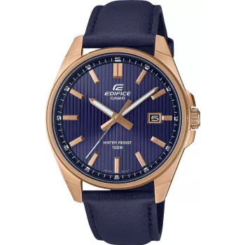 Casio Edifice EFV-150CL-2AVUEF meeste sinise sihverplaadiga pruuni nahkrihmaga käekell